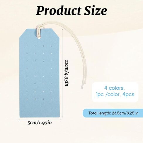 4PCS Portable Leather Earring Holders, Stud Earring Holder Card, Colors Portable Leather Earrings Holders, 1mm Hole Studs Holder, Earrings Organizer Travel for Home Travel in Saudi Arabia