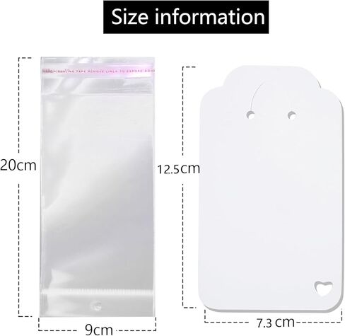 100PCS Keychain Display Cards,2.8"x 5" Keychain Holder Display, Keyring Jewelry Packaging with 100PCS Bags for Small Business (White) in Kuwait