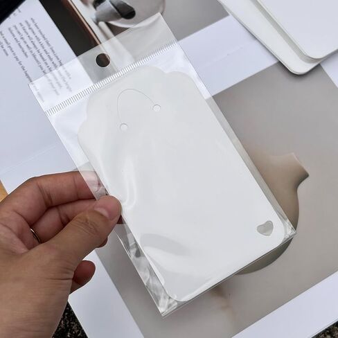 100PCS Keychain Display Cards,2.8"x 5" Keychain Holder Display, Keyring Jewelry Packaging with 100PCS Bags for Small Business (White) in Kuwait