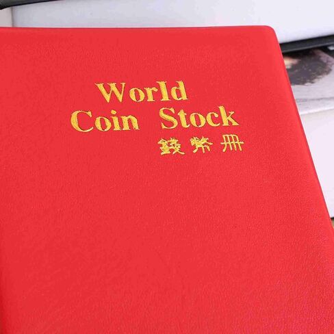120 Pockets Coin Collector Book, 10 Pages Mini Clear Pvc Coin Album Pokemon Card Binder for Caps Tokens Medallions Badges Penny Coin Stamp, Red in Saudi Arabia