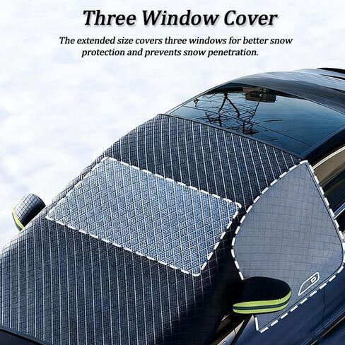 Car Windshield Cover for Ice and Snow for Kia K5 2021–2025, Windshield Snow Cover with Side Window and Rearview Mirror Protector, Magnetic Winter Frost Hail Guard,A Green in Kuwait