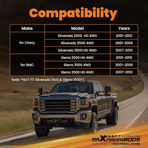 قضيب ربط عالي التحمل قابل للتعديل من maxpeedingrods لسيارة Chevy Silverado/GMC Sierra 2500 HD/3500/3500HD 4WD 2001-2010 in Kuwait