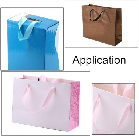 100 Pcs 12.59 inch Satin Ribbon Solid Fabric Paper Gift Bags Rope Handles, Kraft Paper Gift Bags Ribbon Handles Shopping Bags Ribbon Handle Wine Box Handle DIY Craft Decorative Portable Rope in Saudi Arabia