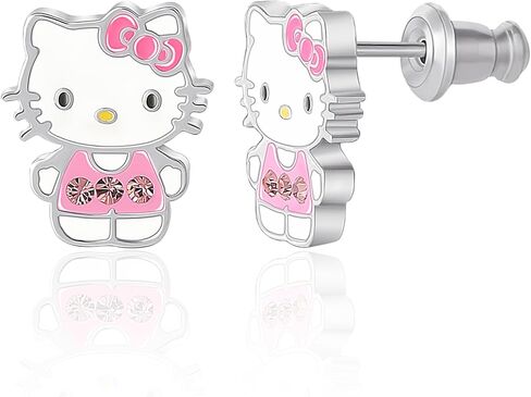 Hello Kitty Womens Earrings - Sterling Silver Stud Earrings - Hello Kitty Jewelry for Women - Hello Kitty Accessories - Hello Kitty Gifts in Saudi Arabia