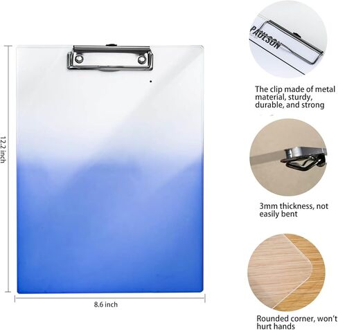 3-Pack Acrylic Clipboards with Gold Clips for A4 Size Clipboard for Office, Stylish Thick Clip Board for School (Lucency Gold-3 Pack) in Saudi Arabia
