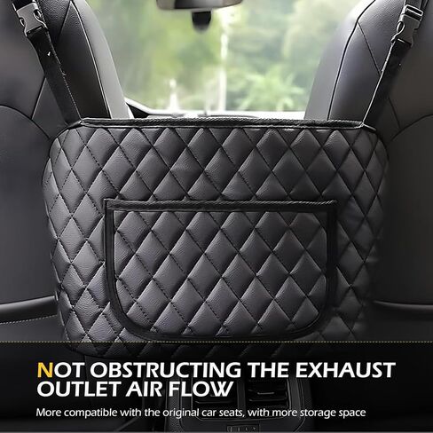 حامل محفظة السيارة بين المقاعد مع جيب أمامي، حقيبة تخزين المستندات ذات سعة كبيرة للوجبات الخفيفة، منظم متعدد الوظائف للسفر، حاجز المقعد الخلفي الداخلي التلقائي (أسود) in Kuwait
