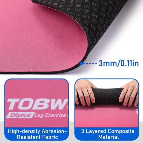 TOBWOLF Non-Slip Workout Mat for Under Desk Ellipticals, Exercise Mat for Ellipse Leg Exerciser Machine, Apply to Foot & Leg Pedal Exerciser for Seniors Fitness, Enhanced Stability & Floor Protection in Saudi Arabia