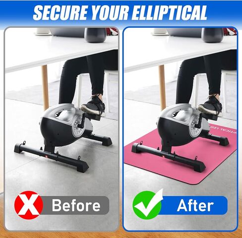 TOBWOLF Non-Slip Workout Mat for Under Desk Ellipticals, Exercise Mat for Ellipse Leg Exerciser Machine, Apply to Foot & Leg Pedal Exerciser for Seniors Fitness, Enhanced Stability & Floor Protection in Saudi Arabia