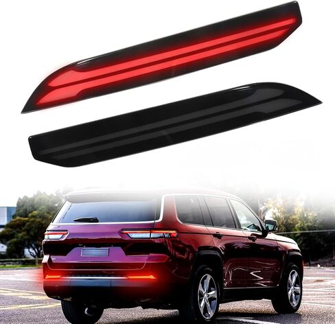ضوء عاكس خلفي LED لملحقات جيب جراند شيروكي 2022-2025 وظيفة عاكس المصد كمكابح ذيل وإشارة انعطاف تسلسلية (عدسة مدخنة) in Kuwait