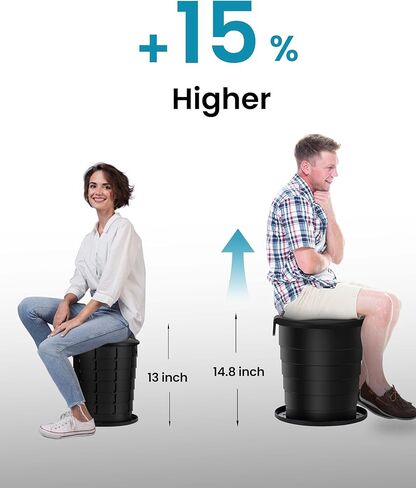 TRIPTIPS Upgrade XXL Retractable Portable Toilet for Camping Height Adjustable Travel Toilet Foldable Camping Toilet Portable Toilet for Adults and Kids, Collapsible Stool in Saudi Arabia