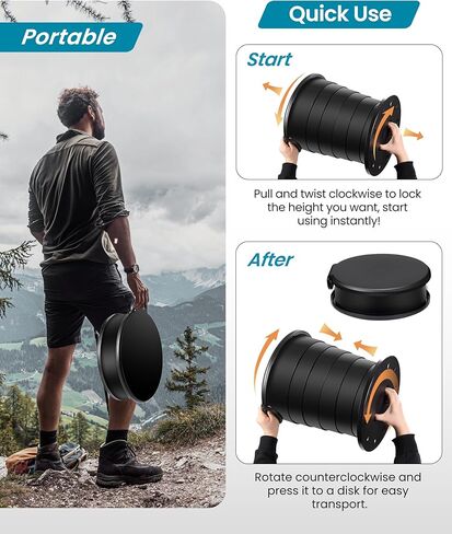 TRIPTIPS Upgrade XXL Retractable Portable Toilet for Camping Height Adjustable Travel Toilet Foldable Camping Toilet Portable Toilet for Adults and Kids, Collapsible Stool in Saudi Arabia