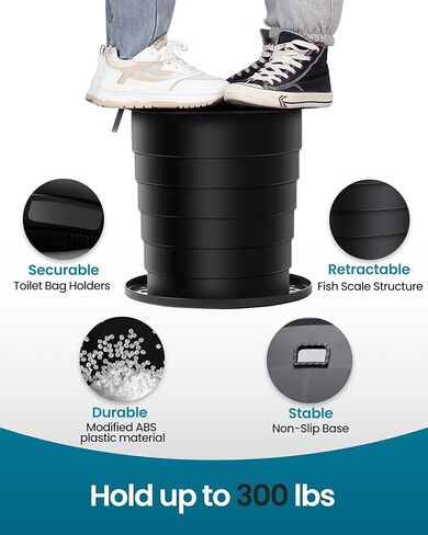 TRIPTIPS Upgrade XXL Retractable Portable Toilet for Camping Height Adjustable Travel Toilet Foldable Camping Toilet Portable Toilet for Adults and Kids, Collapsible Stool in Saudi Arabia