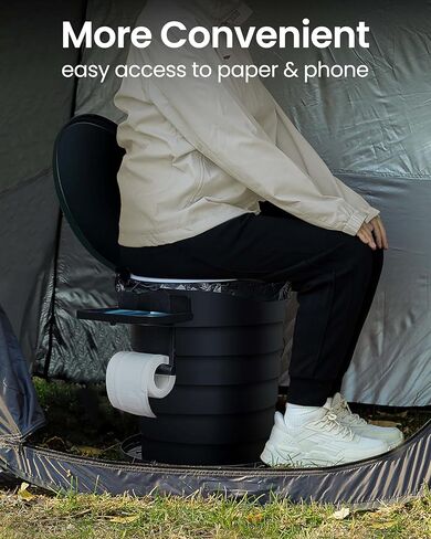 TRIPTIPS Upgrade XXL Retractable Portable Toilet for Camping Height Adjustable Travel Toilet Foldable Camping Toilet Portable Toilet for Adults and Kids, Collapsible Stool in Saudi Arabia