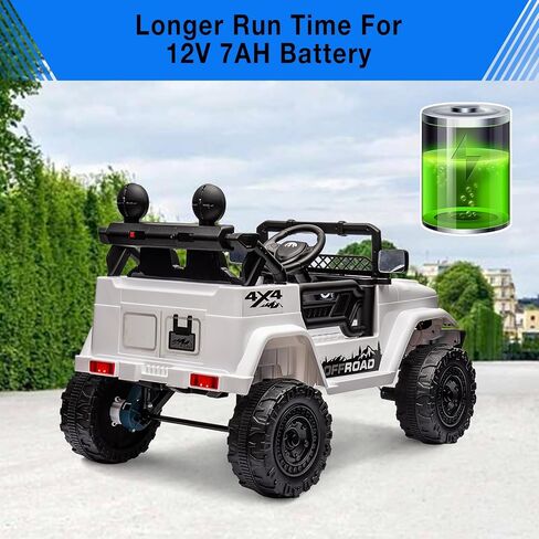CABIHOME 24v Kids Electric Ride-on Car 2-Seater Off-Road Vehicle Designed for Music, LED Lights, Durable Plastic and Iron Build, Suitable for Children Ages 3-8, Includes 12v7AH Longwei Battery in Saudi Arabia