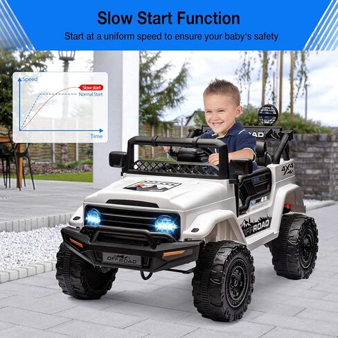 CABIHOME 24v Kids Electric Ride-on Car 2-Seater Off-Road Vehicle Designed for Music, LED Lights, Durable Plastic and Iron Build, Suitable for Children Ages 3-8, Includes 12v7AH Longwei Battery in Saudi Arabia