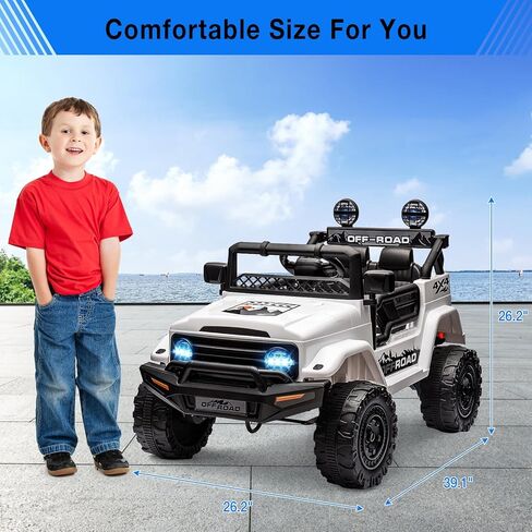 CABIHOME 24v Kids Electric Ride-on Car 2-Seater Off-Road Vehicle Designed for Music, LED Lights, Durable Plastic and Iron Build, Suitable for Children Ages 3-8, Includes 12v7AH Longwei Battery in Saudi Arabia