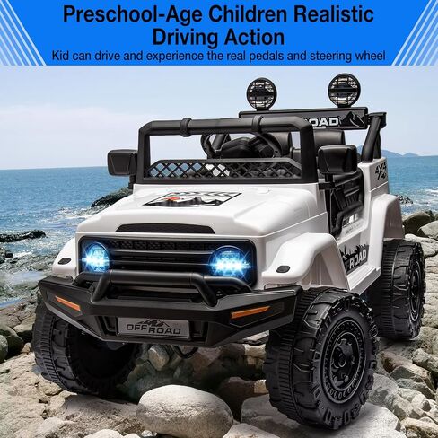 CABIHOME 24v Kids Electric Ride-on Car 2-Seater Off-Road Vehicle Designed for Music, LED Lights, Durable Plastic and Iron Build, Suitable for Children Ages 3-8, Includes 12v7AH Longwei Battery in Saudi Arabia