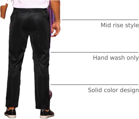 Lars Amadeus Metallic Pants for Men's Straight Leg Party Nightclub Glitter Dress Trouser in Saudi Arabia