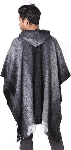 معطف ألبكة بغطاء رأس - أبيض مع خطوط وشراشيب من جامبا in Kuwait