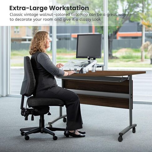 Folding Office Conference Table,Mobile Rectangle Meeting Table with Wheels,Large Flip Top Conference Room Tables for 12,Modular Seminar Training Meeting Table,Foldable Tables for Home Office Classr in Saudi Arabia