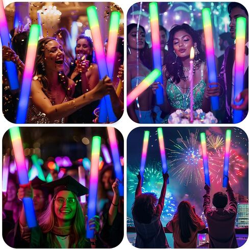 68 عبوة من أعواد التوهج الإسفنجية LED، أعواد توهج الزفاف لدعائم الاستقبال، أعواد مضيئة بيضاء لحفلات الزفاف للبالغين، أعواد إسفنجية مضيئة، حزمة أعواد إضاءة للحفلات، أعواد ضوئية للحفلات الكبيرة. in Kuwait