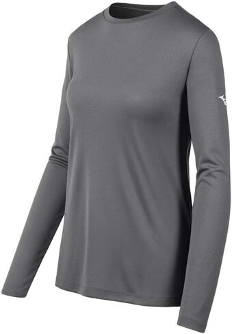 Mizuno Men's Long Sleeve Tee, Grey, X-Large in Kuwait