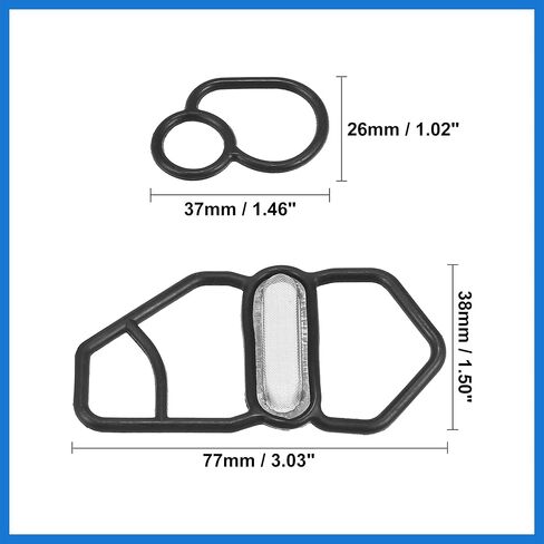VTEC Solenoid Gasket Spool Valve Filter Screen Fit for Honda Prelude - Pack of 2 Black Auto Accessories in Saudi Arabia