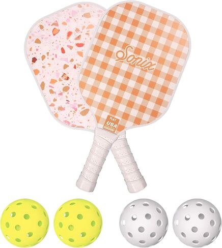 Sonix | Pickleball Paddles Set of 2 | Fiberglass Surface Pickleball Set with 2 Rackets, 4 Balls, & Bag in Saudi Arabia