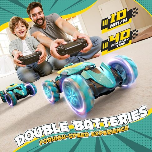 Rc Cars, RC Stunt Car for Kids, Remote Control Stunt Gesture car with Music, Double Sided 360 degreeSpins and Flips Gesture Sensor Toy Cars in Kuwait