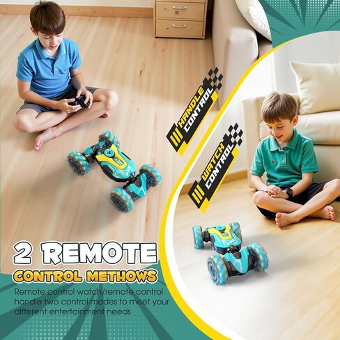 Rc Cars, RC Stunt Car for Kids, Remote Control Stunt Gesture car with Music, Double Sided 360 degreeSpins and Flips Gesture Sensor Toy Cars in Kuwait