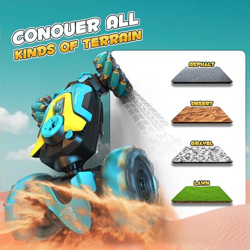 Rc Cars, RC Stunt Car for Kids, Remote Control Stunt Gesture car with Music, Double Sided 360 degreeSpins and Flips Gesture Sensor Toy Cars in Kuwait