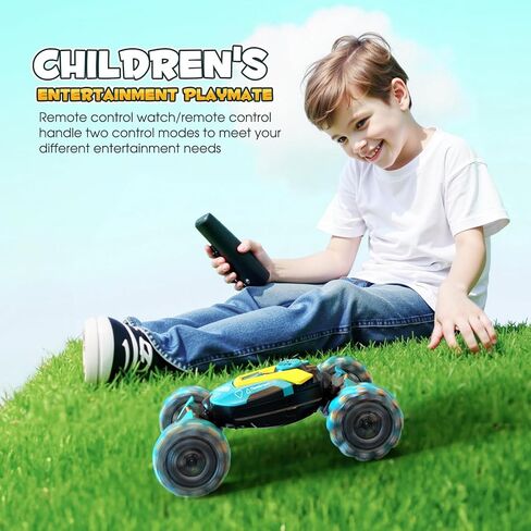 Rc Cars, RC Stunt Car for Kids, Remote Control Stunt Gesture car with Music, Double Sided 360 degreeSpins and Flips Gesture Sensor Toy Cars in Kuwait