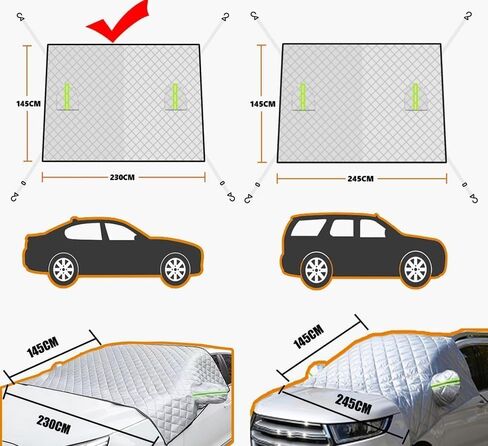 Car Windshield Snow Cover for Ford Mustang F Series Fiesta Focus Taurus Explorer Expedition, Frost Ice Windscreen Covers with Side Mirror Protector Cover, Four-Season Windshield Cover, Easy to Use in Saudi Arabia