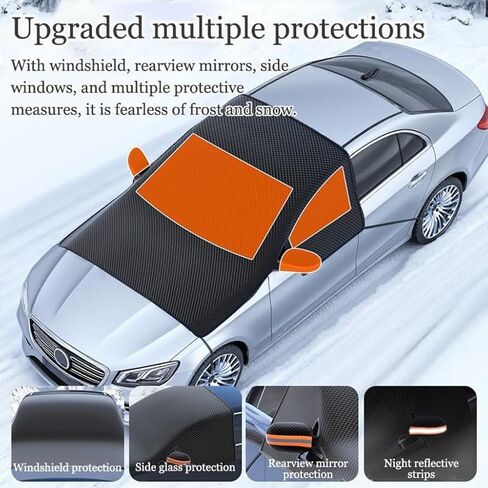 Windshield Snow Cover for BMW 3 Series 320 325 328 330, Windproof Winter Frost Guard Windshield Protector Windshield Cover for Ice and Snow,B in Saudi Arabia