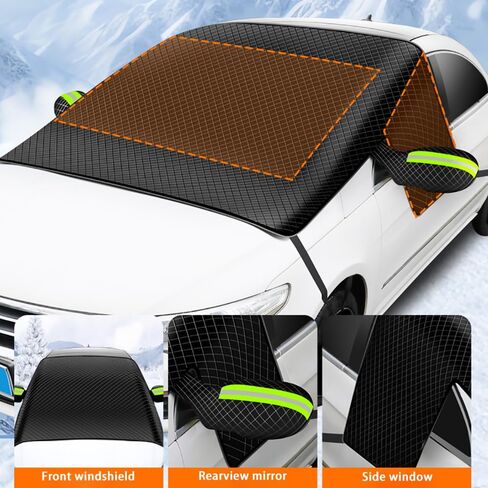 Car Windshield Cover for Subaru Legacy Sedan 2015-2021 2022 2023 2024-pr, Frost Defense Ice Sun Snow Windshield Snow Shield, All-Season Guard with Side Window & Mirror Protection,B Green in Saudi Arabia