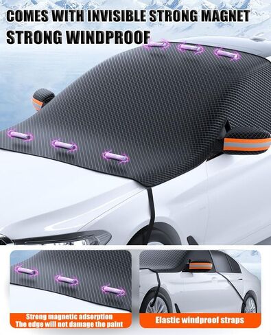 Car Windshield Snow Cover for VW Golf 6 GTI Golf 7 GTI 2000-2024, Magnetic Windscreen Protector Cover, Against Frost Ice, All-Season Guard, Winter Car Front Window Cover A Orange in Saudi Arabia