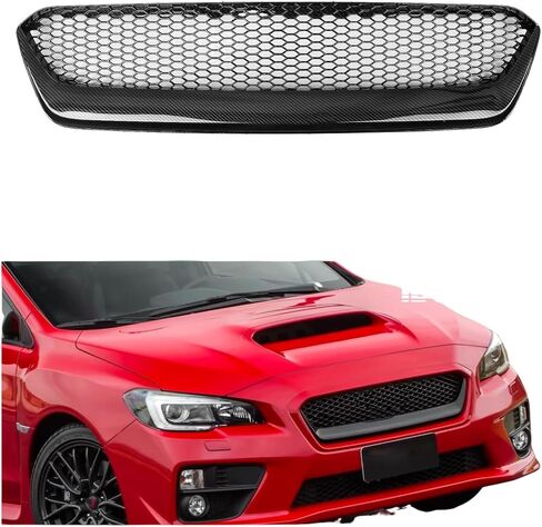 المصد الأمامي العلوي المصبغة شبكة الشواية تناسب سوبارو WRX 2015-2017 2016 ماتي أسود لامع أسود من ألياف الكربون in Saudi Arabia