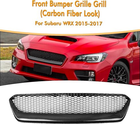 المصد الأمامي العلوي المصبغة شبكة الشواية تناسب سوبارو WRX 2015-2017 2016 ماتي أسود لامع أسود من ألياف الكربون in Saudi Arabia