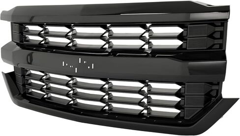 مجموعة الشبكة الأمامية متوافقة مع 2016-2019 تشيفي شيفروليه سيلفرادو 1500 بديلة لـ 84134049 بلاستيك الشواية الأمامية (ABS) باللون الأسود in Kuwait