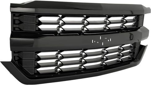 مجموعة الشبكة الأمامية متوافقة مع 2016-2019 تشيفي شيفروليه سيلفرادو 1500 بديلة لـ 84134049 بلاستيك الشواية الأمامية (ABS) باللون الأسود in Kuwait