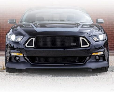 PIT66 Front Hood Upper Grille Grill with White DRL LED Light Compatible with Ford Mustang 2013-2014 (Except Shelby Trims) DR3Z8200AB, FO1200590 in Saudi Arabia