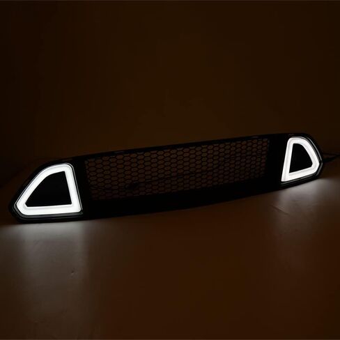 PIT66 Front Hood Upper Grille Grill with White DRL LED Light Compatible with Ford Mustang 2013-2014 (Except Shelby Trims) DR3Z8200AB, FO1200590 in Saudi Arabia