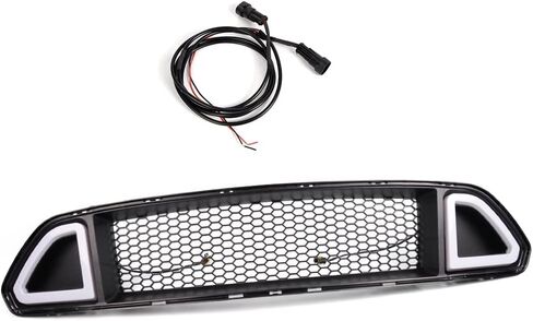 PIT66 Front Hood Upper Grille Grill with White DRL LED Light Compatible with Ford Mustang 2013-2014 (Except Shelby Trims) DR3Z8200AB, FO1200590 in Saudi Arabia