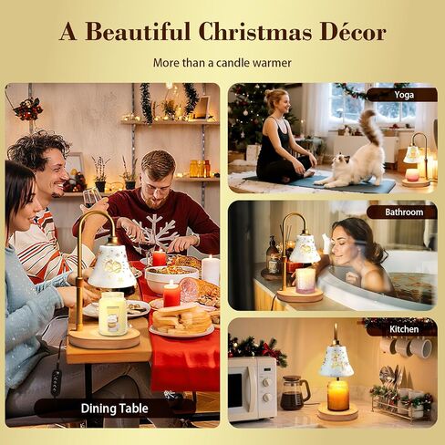 Flower Candle Warmer Lamp with Timer: 2H/4H/8H Timer Adjustable Height with 2 Bulbs - Dimmable Wax Melt Warmer for Home Decor in Kuwait