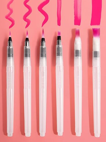 6 PCS Watercolor Brush Pens - Professional Soft Tip Paint Brushes, Leak-Proof Water Brush for Travel, Adult Coloring Books, Watercolor Painting in Saudi Arabia