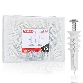 Wall Hanging kit, Suitable for Wall Art Decor Frame Curtain Rods, 120 Pieces #8 Gypsum Board Anchor Replacement Picture Hangers, 60 Drywall Anchors and 60 8 x 1-1/4'' Screws, in Saudi Arabia