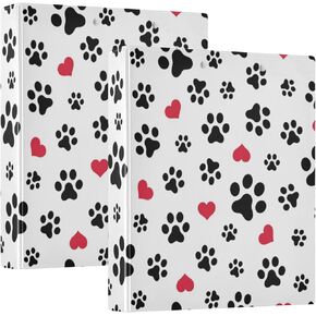 YETTASBIN Dog Paw 3 Round Ring Binders with 3 Interior PVC Clear Pockets, Waterproof Durable Basic Binders with Anti-Slip Metal Clip, Versatile Binders Holds 200 Sheets, 1 Pack in Saudi Arabia