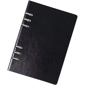 دفتر ملاحظات بأوراق فضفاضة مقاس A5 من الجلد قابل لإعادة الملء، غلاف أوراق فضفاض مع 6 حلقات، ملف جلدي مصنوع يدويًا، مخطط كتب الميزانية في حياتك، 9.3 بوصة × 6.7 بوصة، 100 صفحة و200 ورقة. in Kuwait