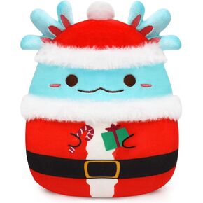 Christmas Axolotl Plush Toy Stuffed Animal,11" Blue and Red Soft Plush Pillow Kawaii Plushies Christmas Decoration,Plush Toys Gift for Kids Boy Girl in Kuwait