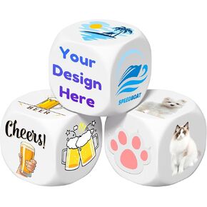 5-100 قطعة نرد مخصص - نرد قرار فارغ من الأكريليك D6 مخصص، نرد قرار طعام ليلي مقاس 30 مم مع شعار/نص، هدايا نرد ألعاب لها ولعائلتها وأصدقائها in Kuwait